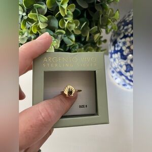 Brand New Argento Vivo gold over sterling silver 925 seashell ring size 8